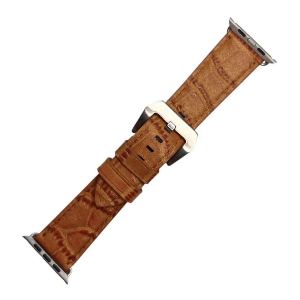 LEATHER Croc Embossed Strap for Apple Smart Watch 38mm 40mm 41mm Classic NWOT